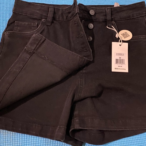 #11 NWT DEX Black High Rise Denim Skorts Size 28 - Picture 6 of 9